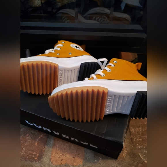 Converse Yellow High-Top Sneakers with Chunky Sole - Picture 5 of 9